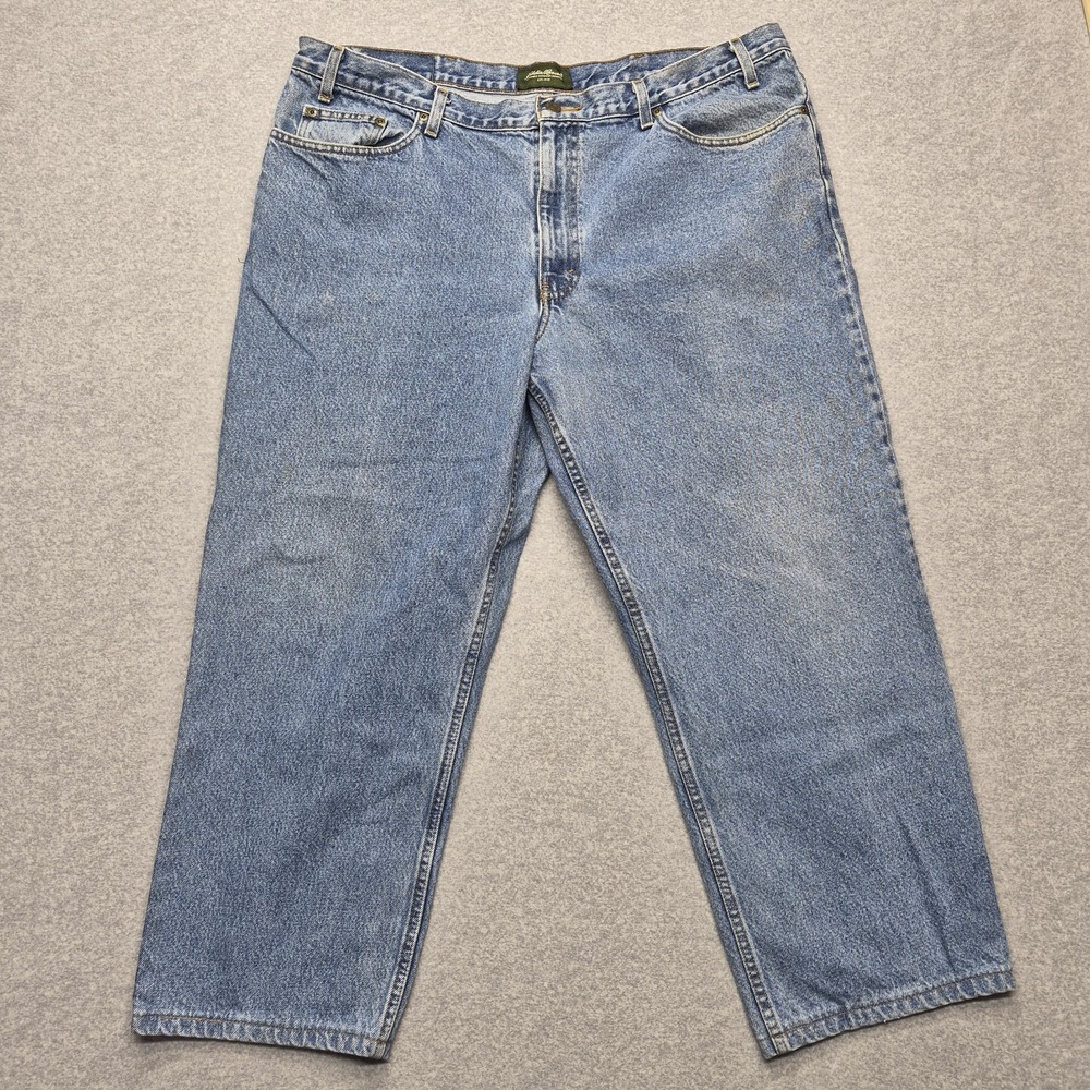 Eddie Bauer Relaxed Fit Jeans Men 40x27 Blue Light Wash Cotton Denim Vintage Y2K